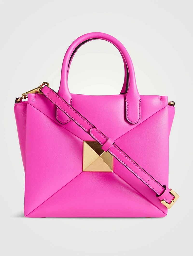 Small One Stud Leather Tote Bag