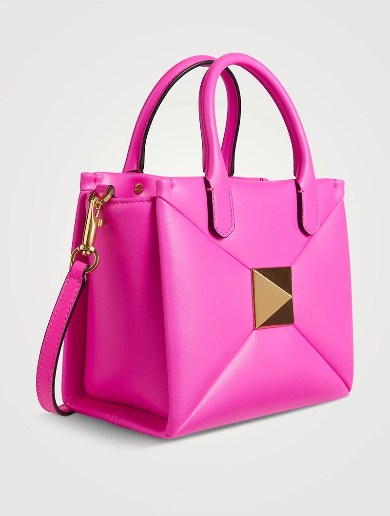 Small One Stud Leather Tote Bag