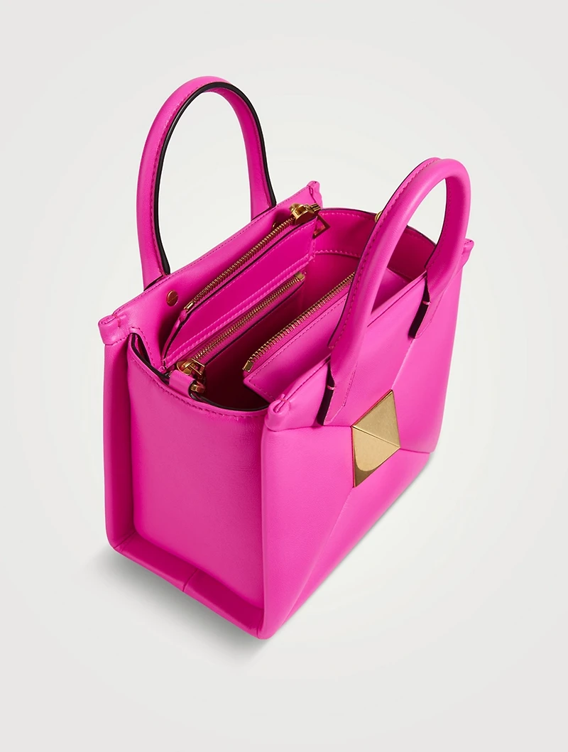 Small One Stud Leather Tote Bag
