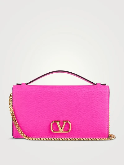 VLOGO Leather Crossbody Chain Wallet