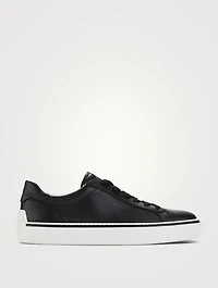Leather Lace-Up Sneakers
