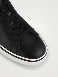 Leather Lace-Up Sneakers