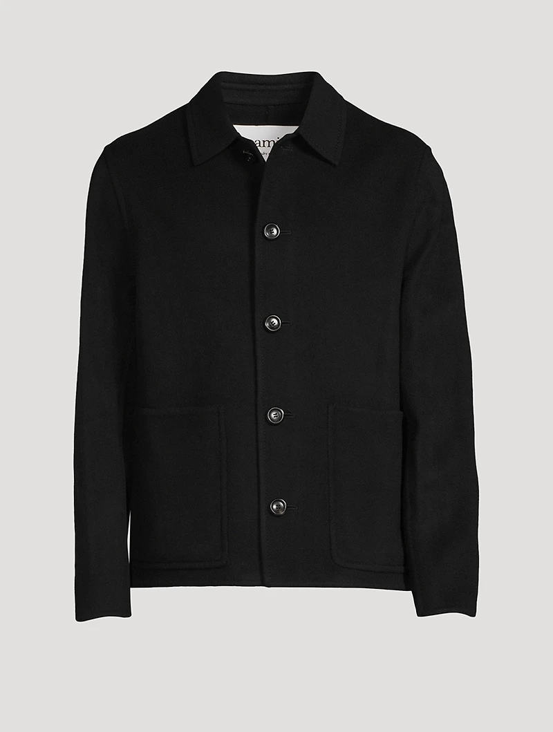 Wool And Cashmere Double Face Short Coat