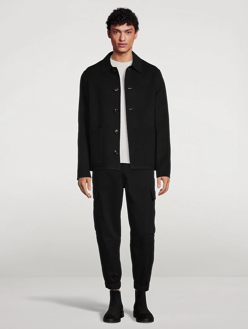 Wool And Cashmere Double Face Short Coat