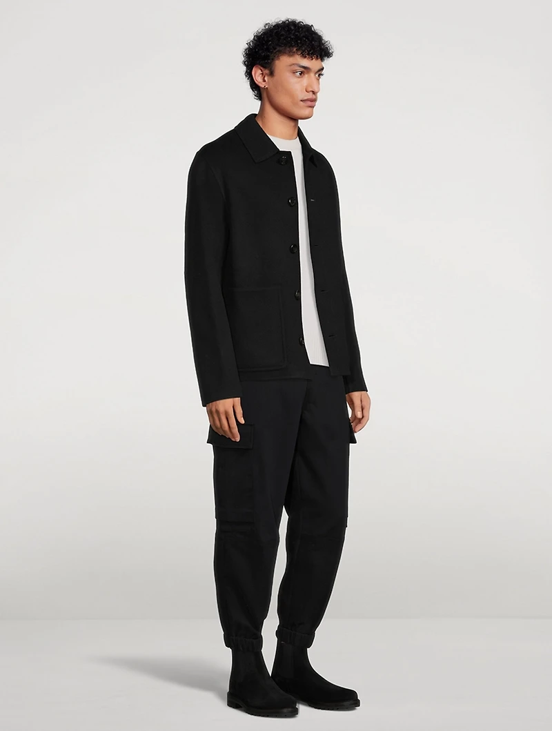 Wool And Cashmere Double Face Short Coat