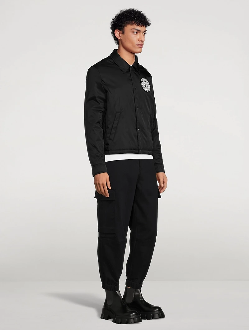 Nylon Coach Jacket With Logo
