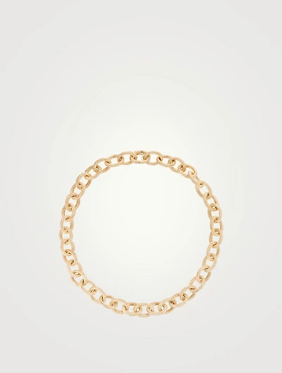 18K Gold 1885 Florentine Finish Short Link Necklace