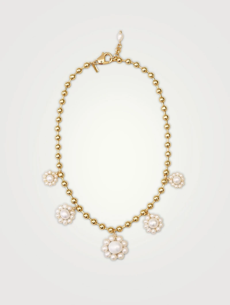 Marbella Pearl Flower Necklace