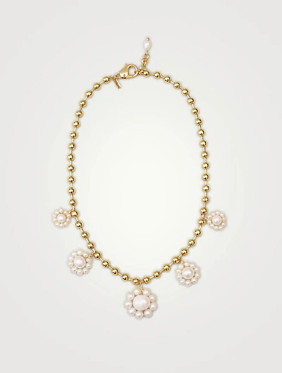 Marbella Pearl Flower Necklace