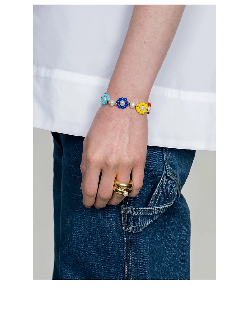 Chica Beaded Flower Bracelet