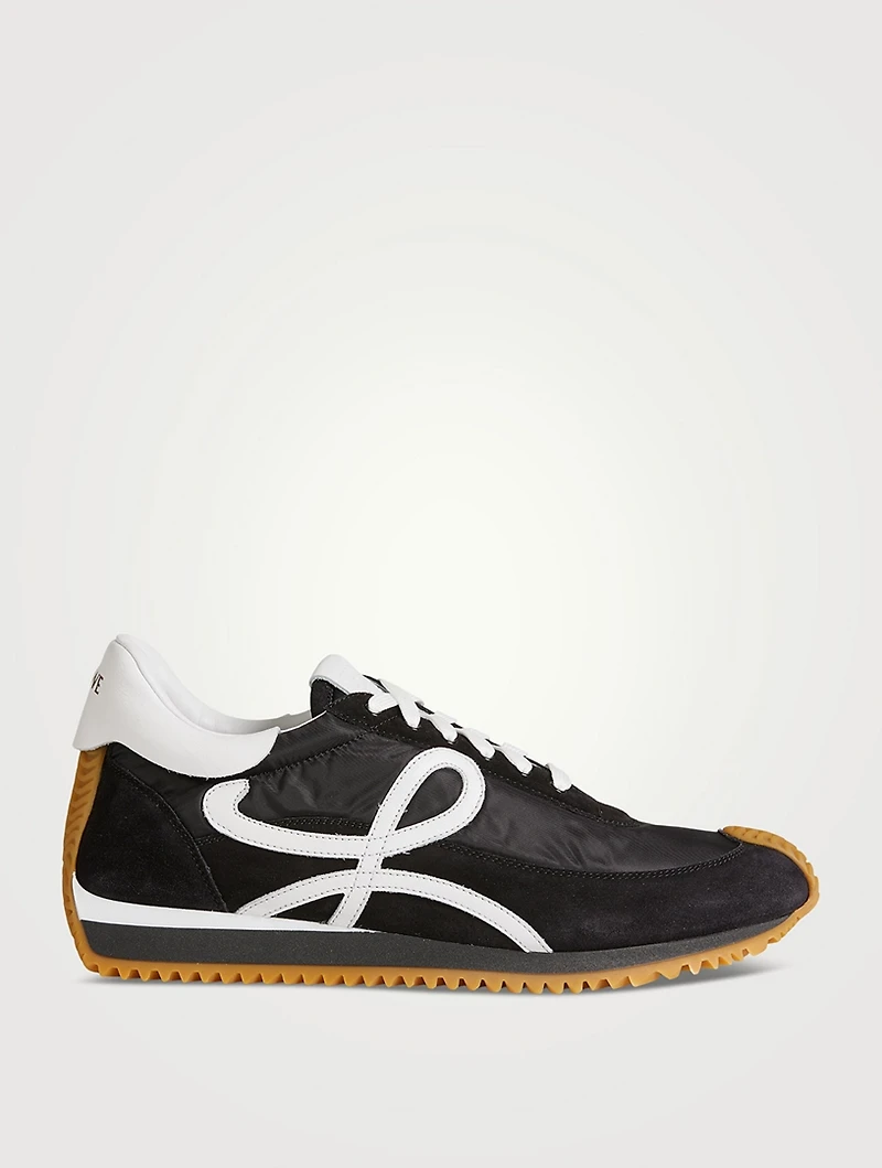Nylon And Suede Flow Runner Sneakers