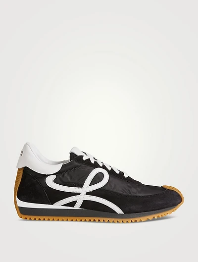 Nylon And Suede Flow Runner Sneakers