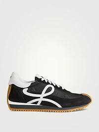 Nylon And Suede Flow Runner Sneakers