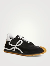 Nylon And Suede Flow Runner Sneakers