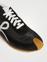 Nylon And Suede Flow Runner Sneakers