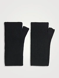 Madrid Ribbed Cashmere Fingerless Gloves