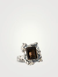 Cornice Ring With Smoky Quartz