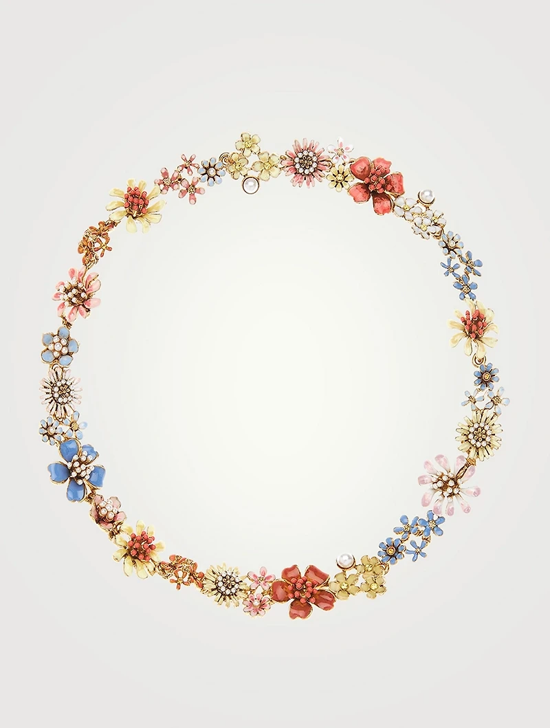 Primavera Necklace With Faux Pearls And Crystals