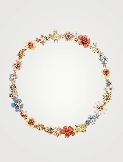 Primavera Necklace With Faux Pearls And Crystals