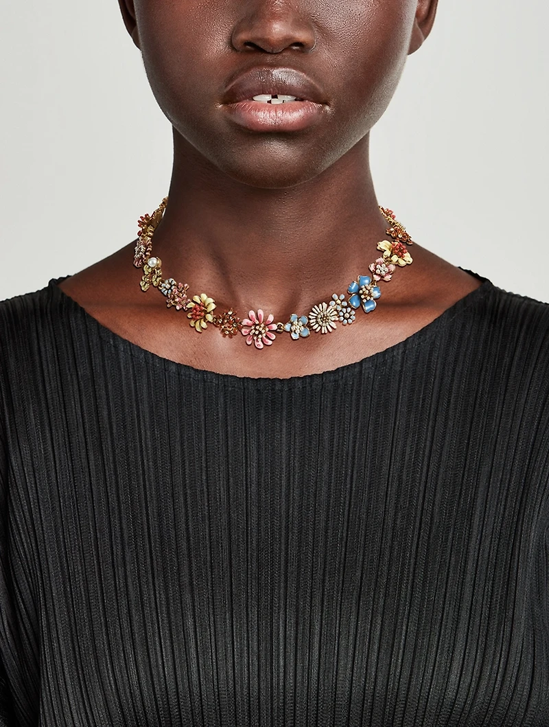 Primavera Necklace With Faux Pearls And Crystals