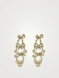 Bow Chandelier Earrings With Crystals