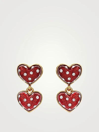 Small Sweetheart Earrings With Crystals