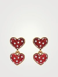 Small Sweetheart Earrings With Crystals