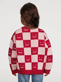 Wool Sweater With Face Jacquard
