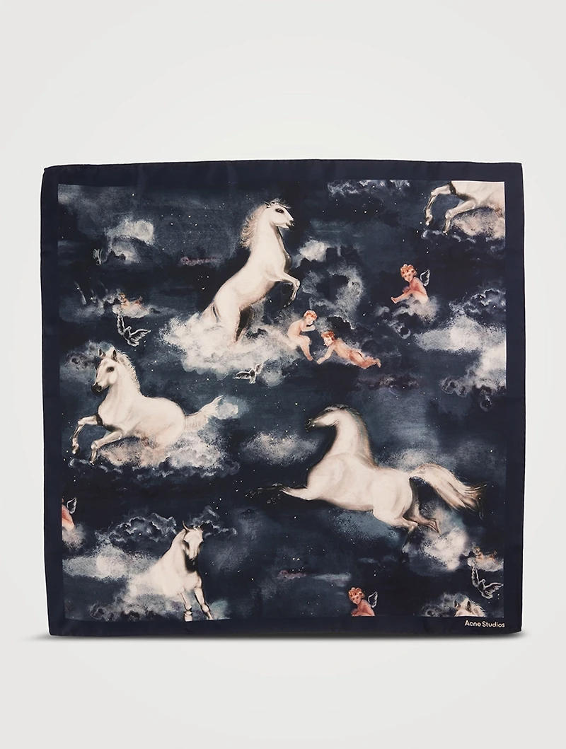 Silk Scarf In Horse Print