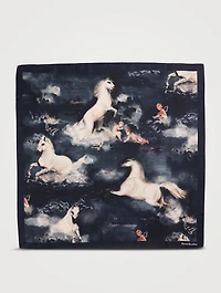 Silk Scarf In Horse Print