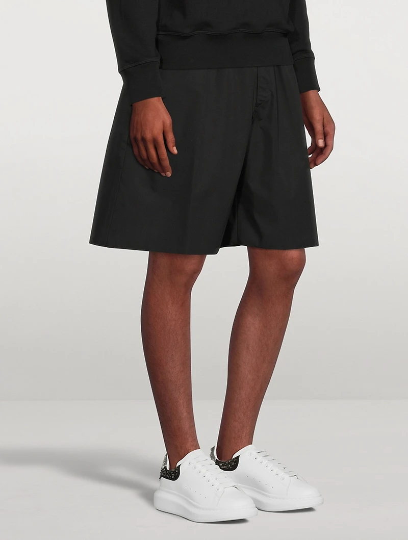 Cotton Wide-Leg Shorts