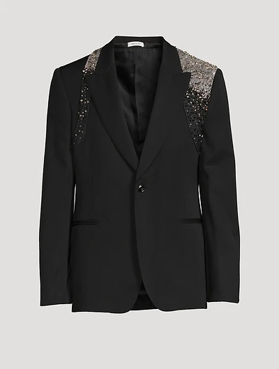 Wool Embellished Harness Jacket
