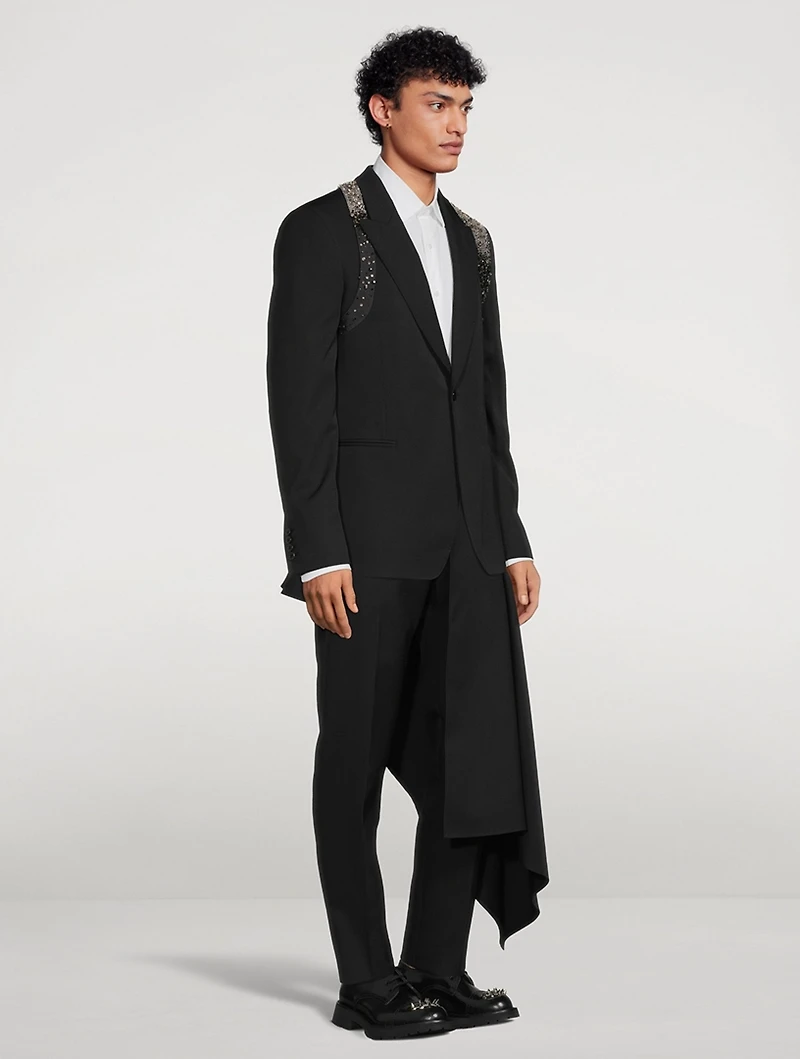 Wool Embellished Harness Jacket