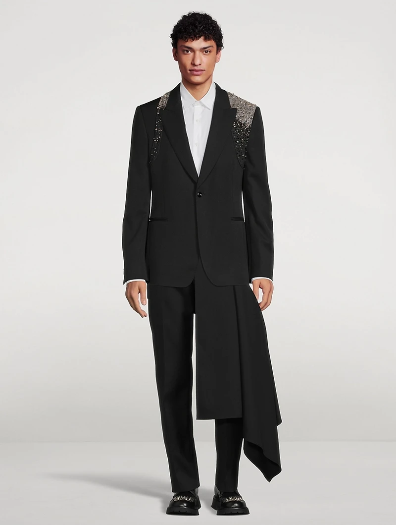 Wool Embellished Harness Jacket