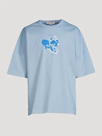 Stencil Skull Cotton T-Shirt