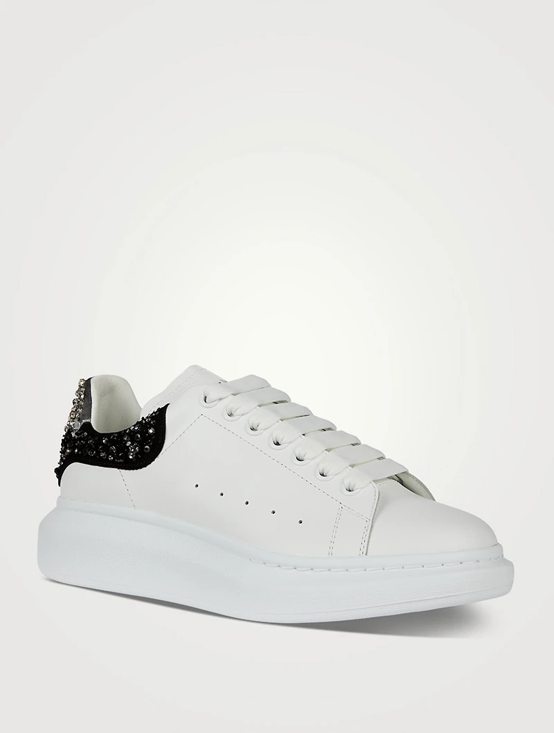 Glitter Oversized Leather Sneakers