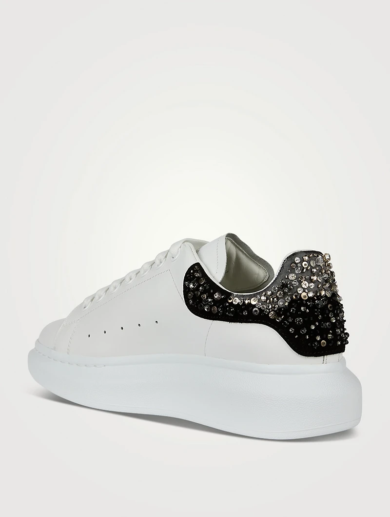 Glitter Oversized Leather Sneakers