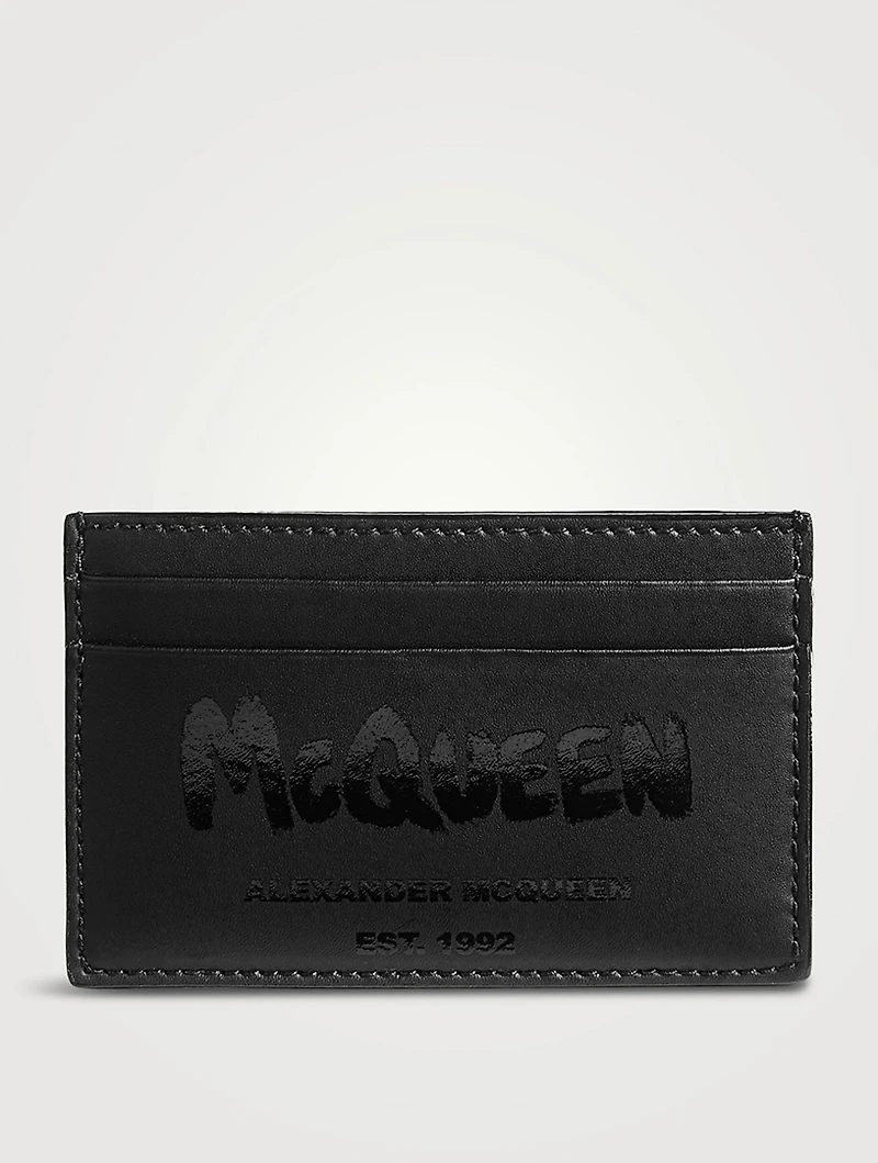 Leather Graffiti Card Holder