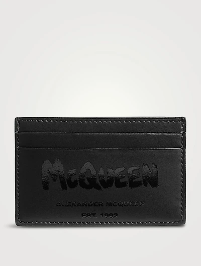 Leather Graffiti Card Holder