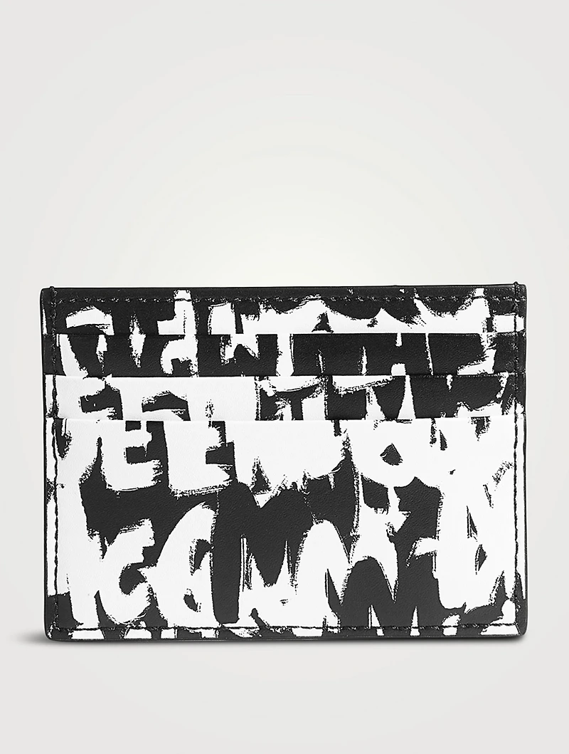 Leather Graffiti Card Holder