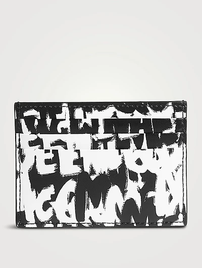 Leather Graffiti Card Holder