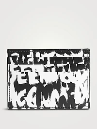 Leather Graffiti Card Holder