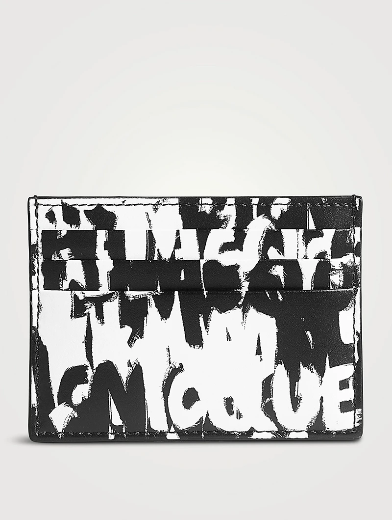 Leather Graffiti Card Holder