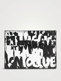 Leather Graffiti Card Holder