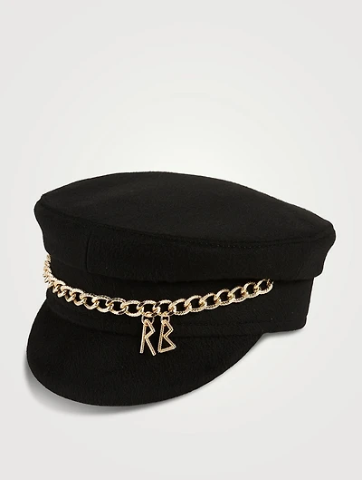 Chain Embellished Baker Boy Cap
