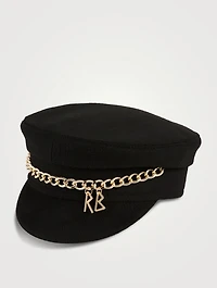 Chain Embellished Baker Boy Cap