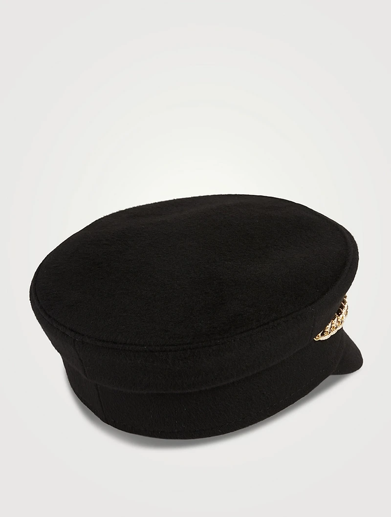 Chain Embellished Baker Boy Cap