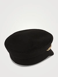 Chain Embellished Baker Boy Cap