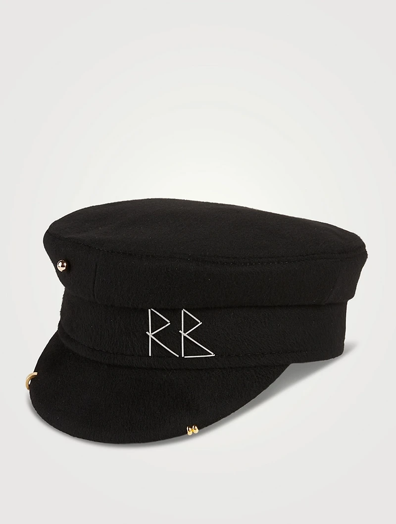 Pierced Wool Baker Boy Cap