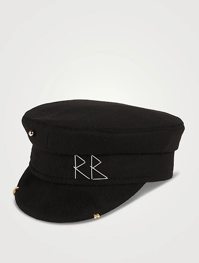 Pierced Wool Baker Boy Cap
